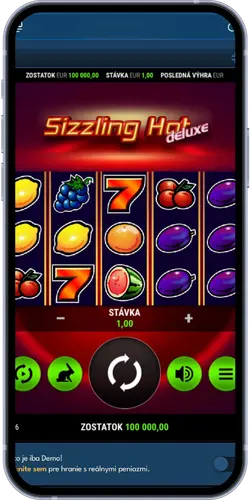 Herný priebeh automatu Sizzling Hot Deluxe na mobile