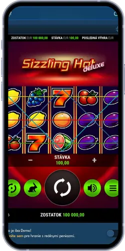 Nastavenie stávky v Sizzling Hot Deluxe - tlačidlá mínus a plus