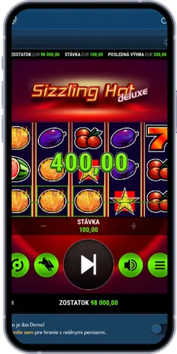 Výherná kombinácia symbolov na výhernej línii Sizzling Hot Deluxe